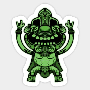 aztec warrior green Sticker